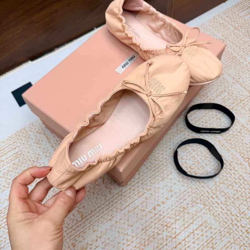 Miu Miu Down-proof fabric ballerinas