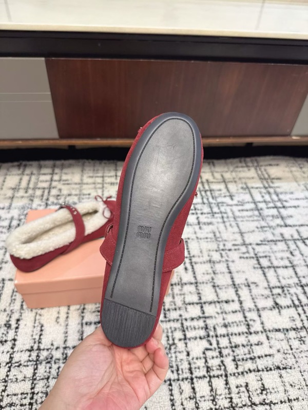 Miu Miu Suede and shearling ballerinas