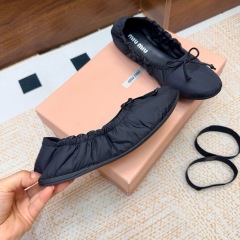 Miu Miu Down-proof fabric ballerinas