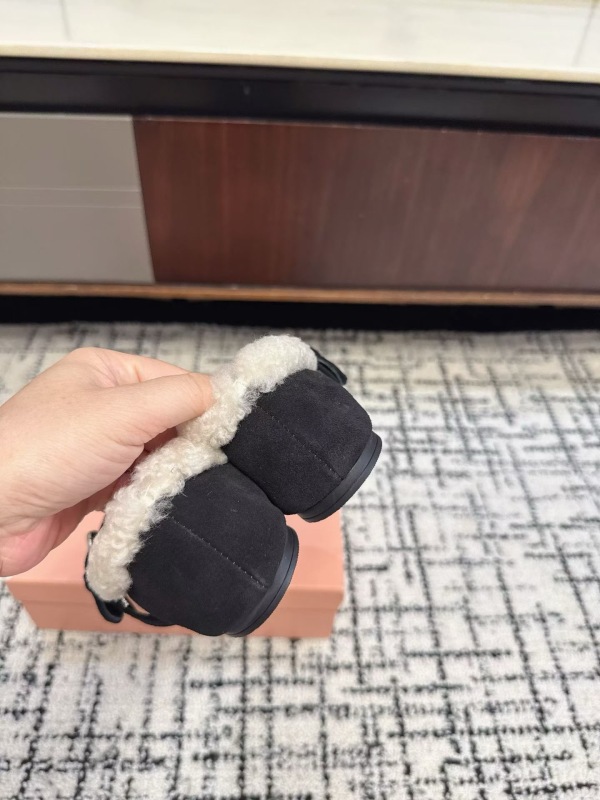Miu Miu Suede and shearling ballerinas