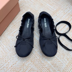 Miu Miu Down-proof fabric ballerinas