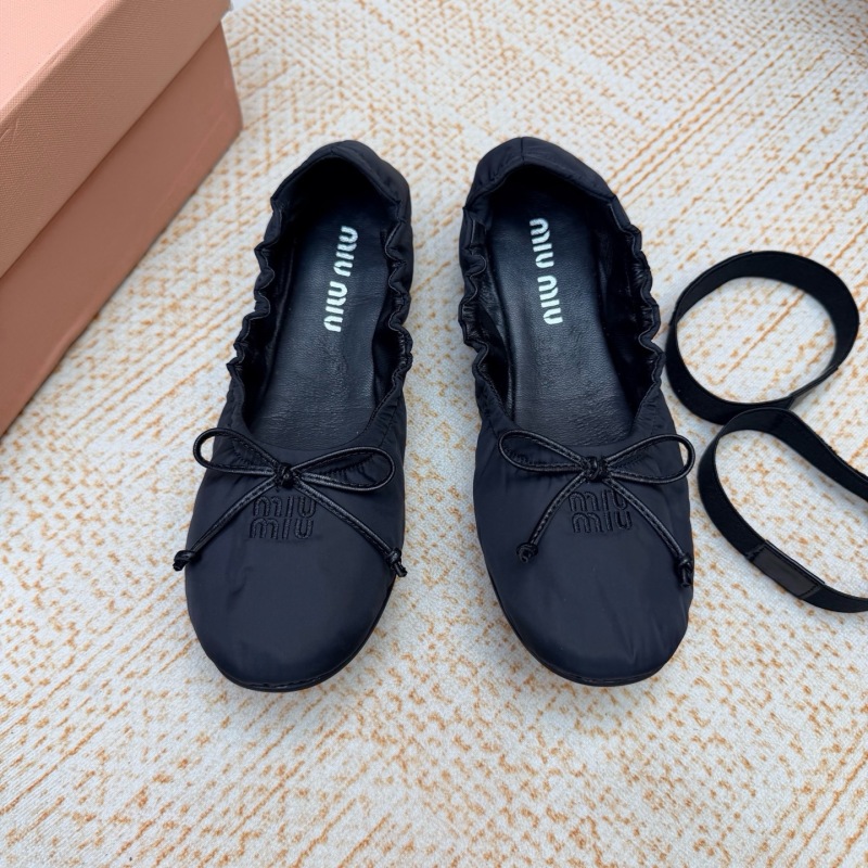 Miu Miu Down-proof fabric ballerinas