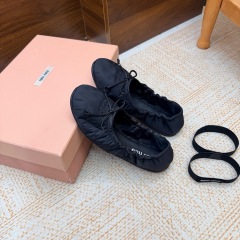 Miu Miu Down-proof fabric ballerinas
