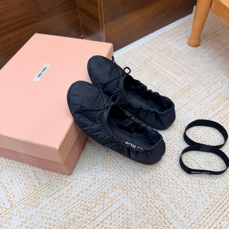 Miu Miu Down-proof fabric ballerinas