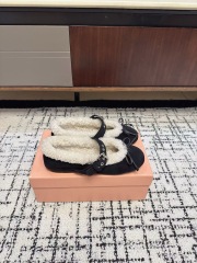 Miu Miu Suede and shearling ballerinas