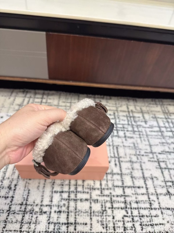 Miu Miu Suede and shearling ballerinas