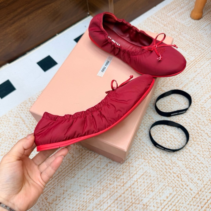 Miu Miu Down-proof fabric ballerinas