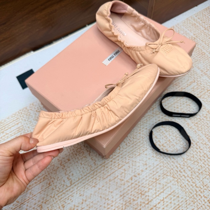 Miu Miu Down-proof fabric ballerinas