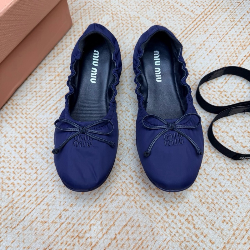 Miu Miu Down-proof fabric ballerinas