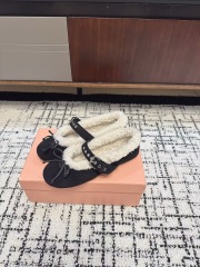 Miu Miu Suede and shearling ballerinas