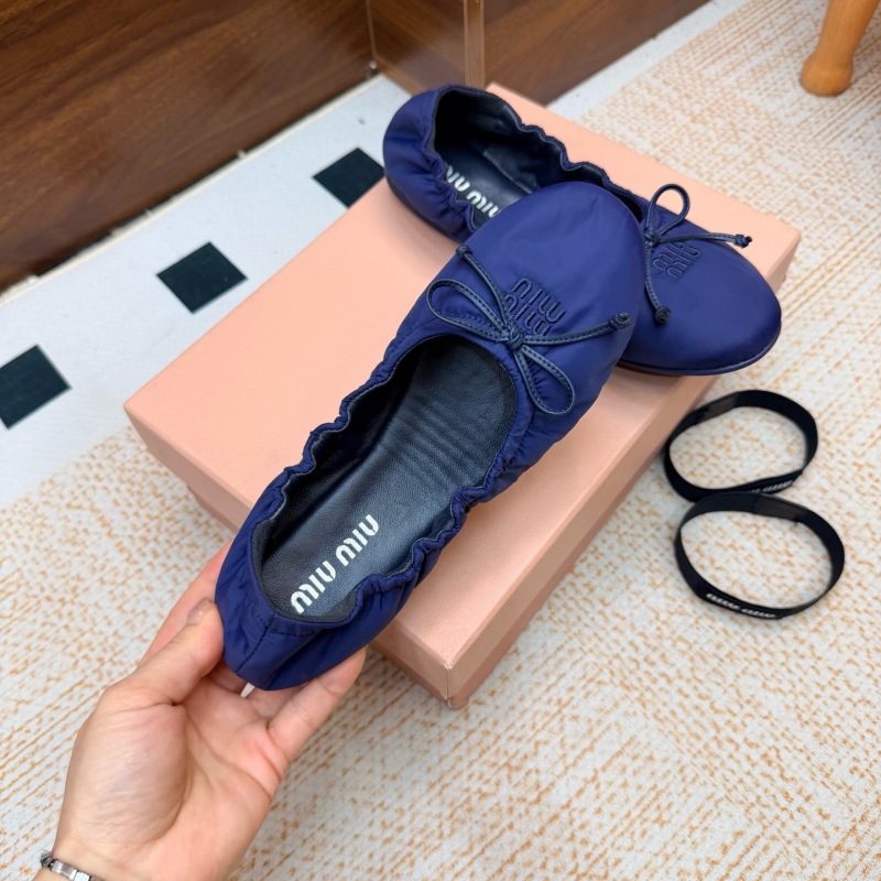Miu Miu Down-proof fabric ballerinas