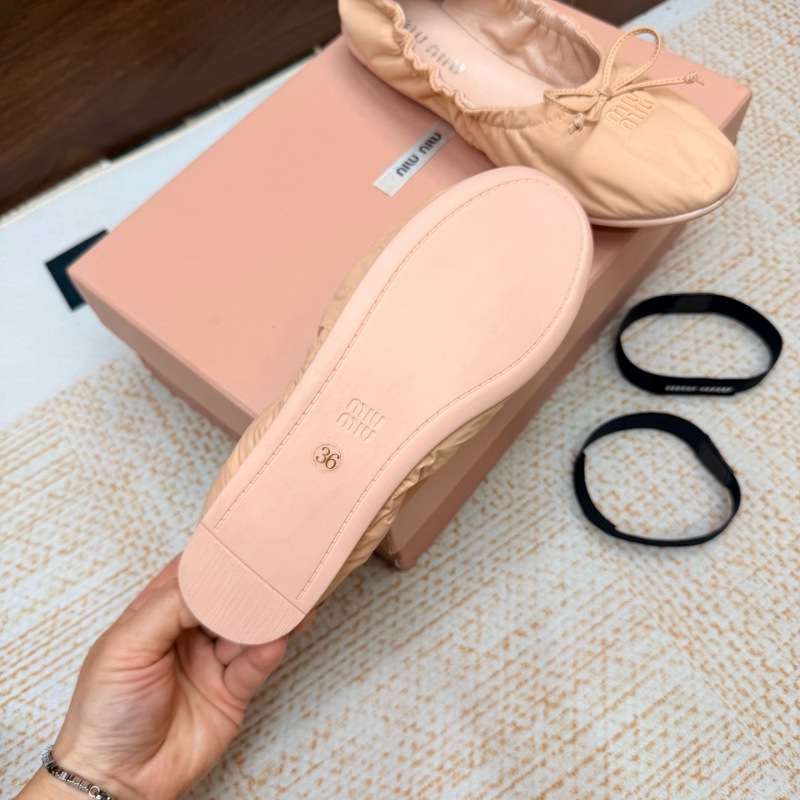 Miu Miu Down-proof fabric ballerinas