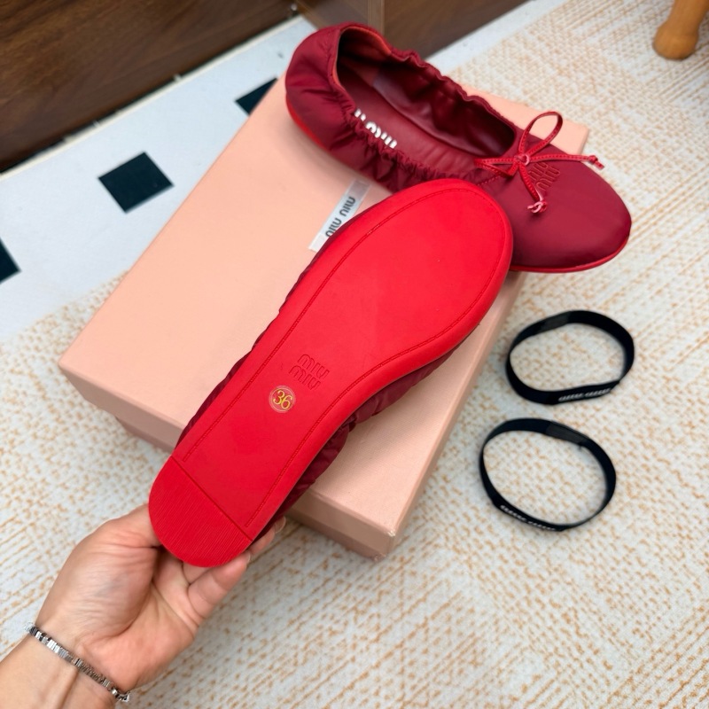 Miu Miu Down-proof fabric ballerinas