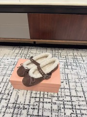 Miu Miu Suede and shearling ballerinas