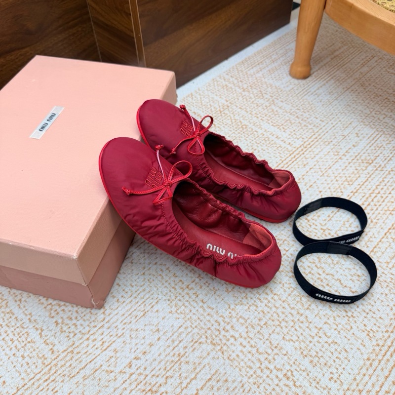 Miu Miu Down-proof fabric ballerinas