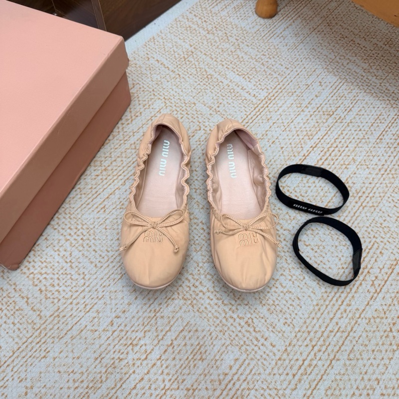 Miu Miu Down-proof fabric ballerinas