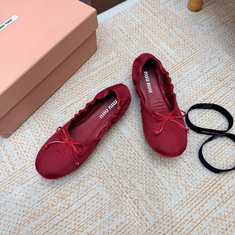 Miu Miu Down-proof fabric ballerinas