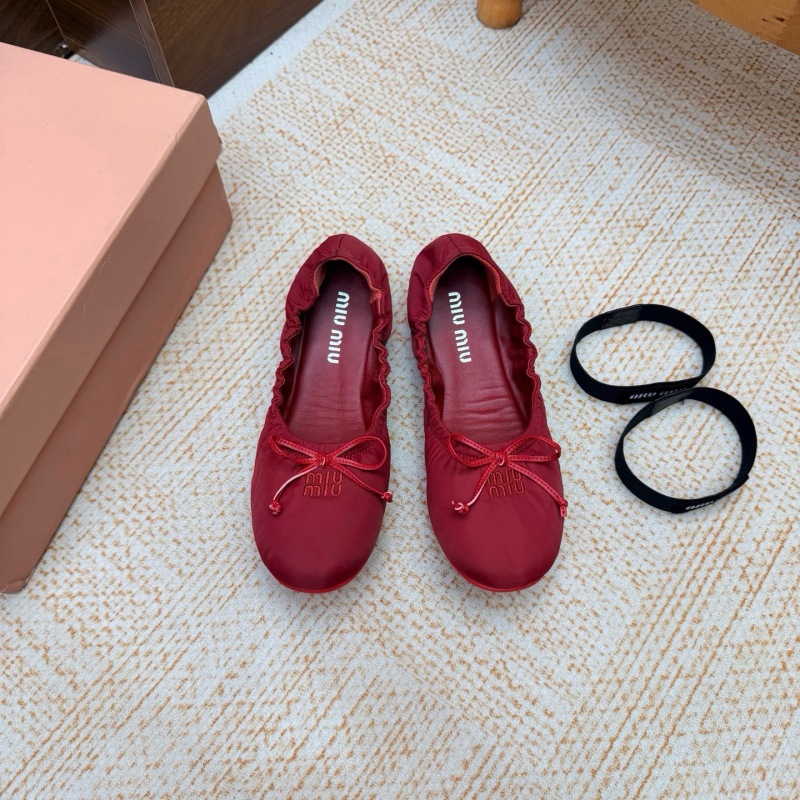 Miu Miu Down-proof fabric ballerinas
