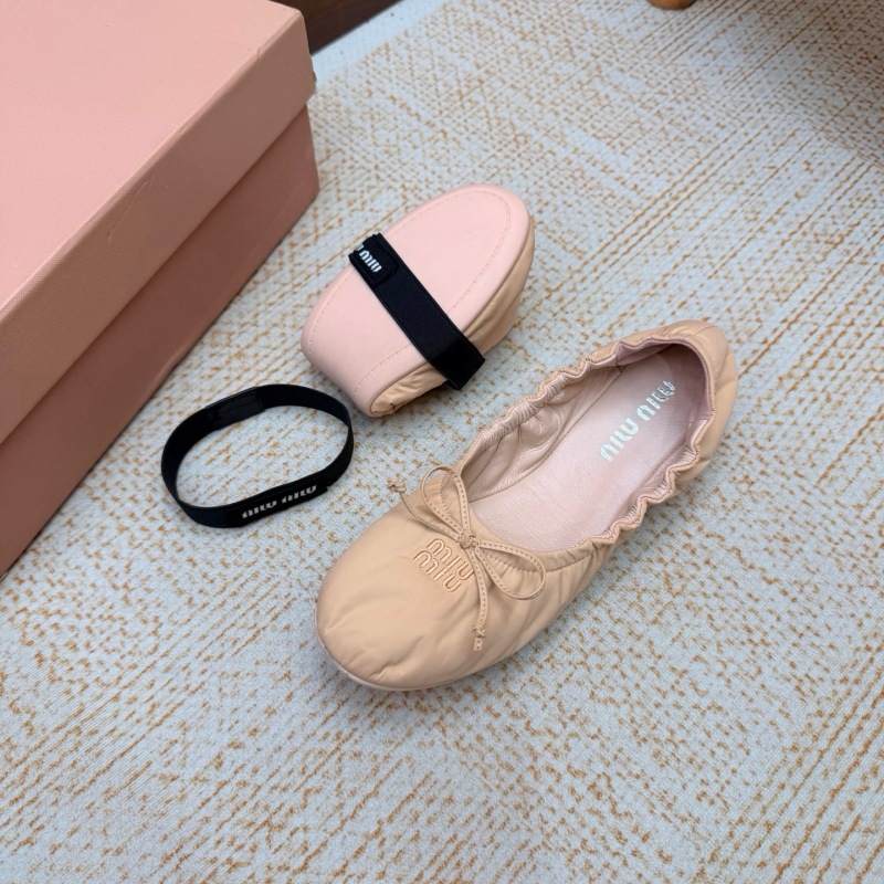 Miu Miu Down-proof fabric ballerinas