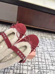 Miu Miu Suede and shearling ballerinas