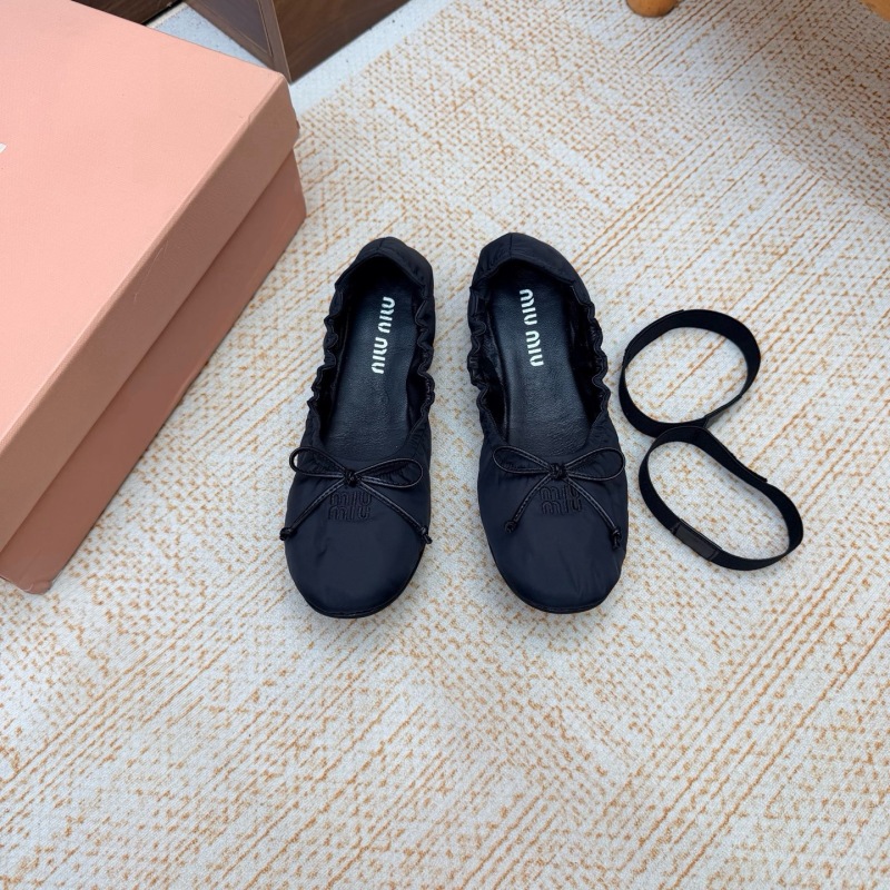 Miu Miu Down-proof fabric ballerinas