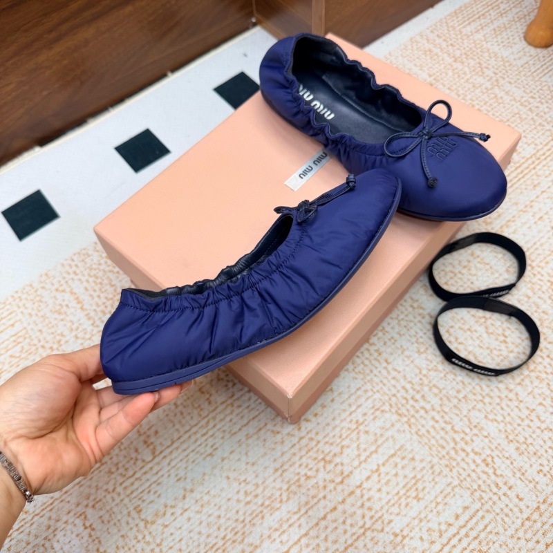 Miu Miu Down-proof fabric ballerinas