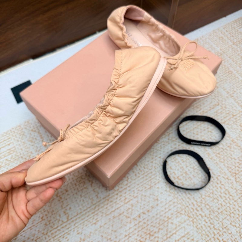 Miu Miu Down-proof fabric ballerinas