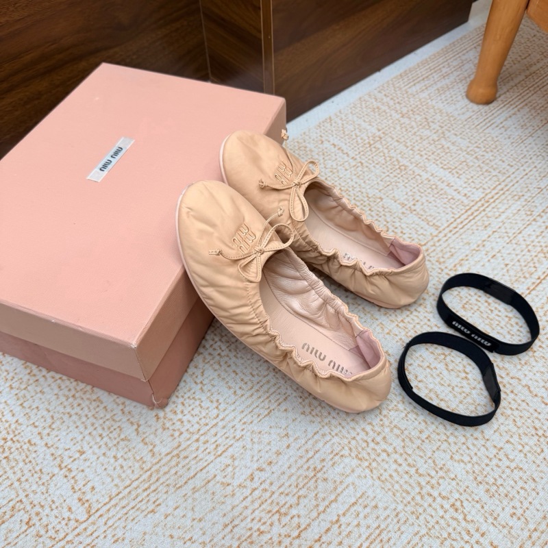 Miu Miu Down-proof fabric ballerinas