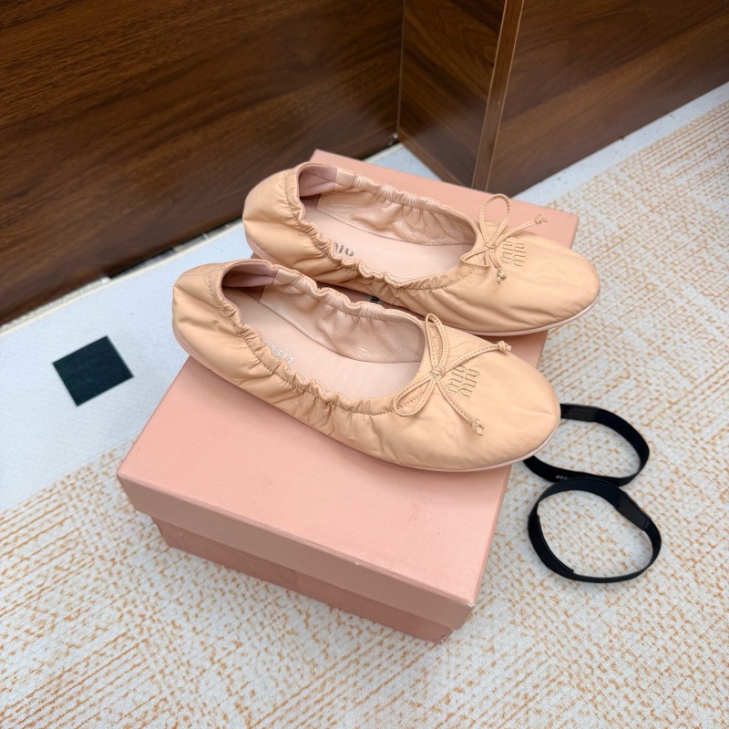 Miu Miu Down-proof fabric ballerinas