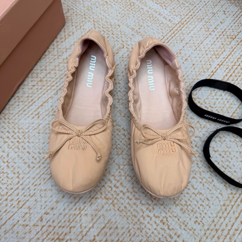Miu Miu Down-proof fabric ballerinas
