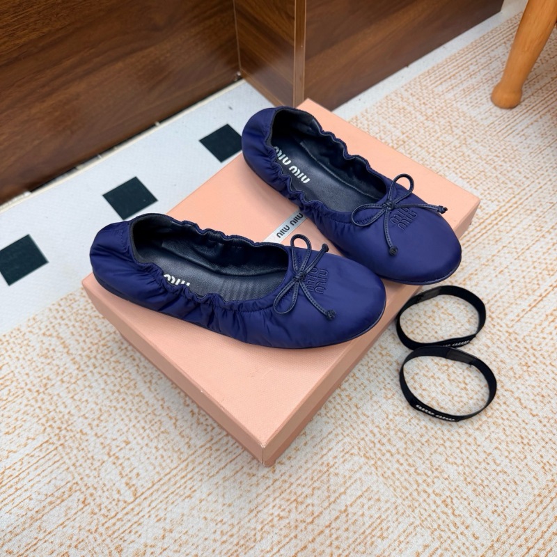 Miu Miu Down-proof fabric ballerinas