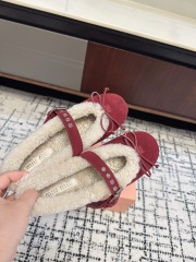 Miu Miu Suede and shearling ballerinas