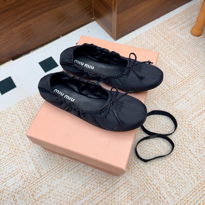 Miu Miu Down-proof fabric ballerinas