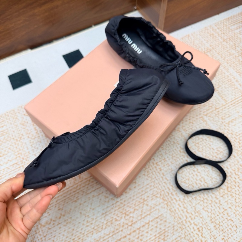 Miu Miu Down-proof fabric ballerinas