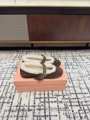 Miu Miu Suede and shearling ballerinas