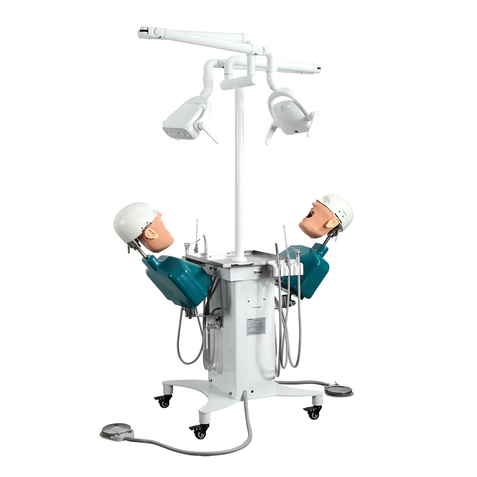 Dental training simulator and two-student teaching unit