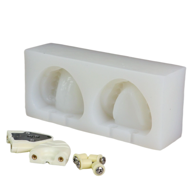 Soft Silicone Dental Mold – 28 Teeth Full Dentition with Metal Plate for Head Model