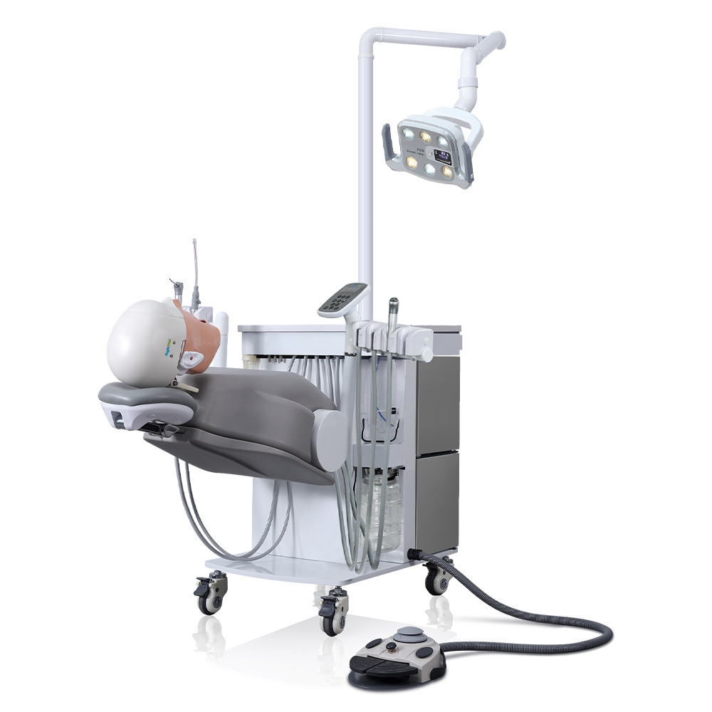 full dental simulator with chair mount and phantom head &mdash; preclinical dental training setup