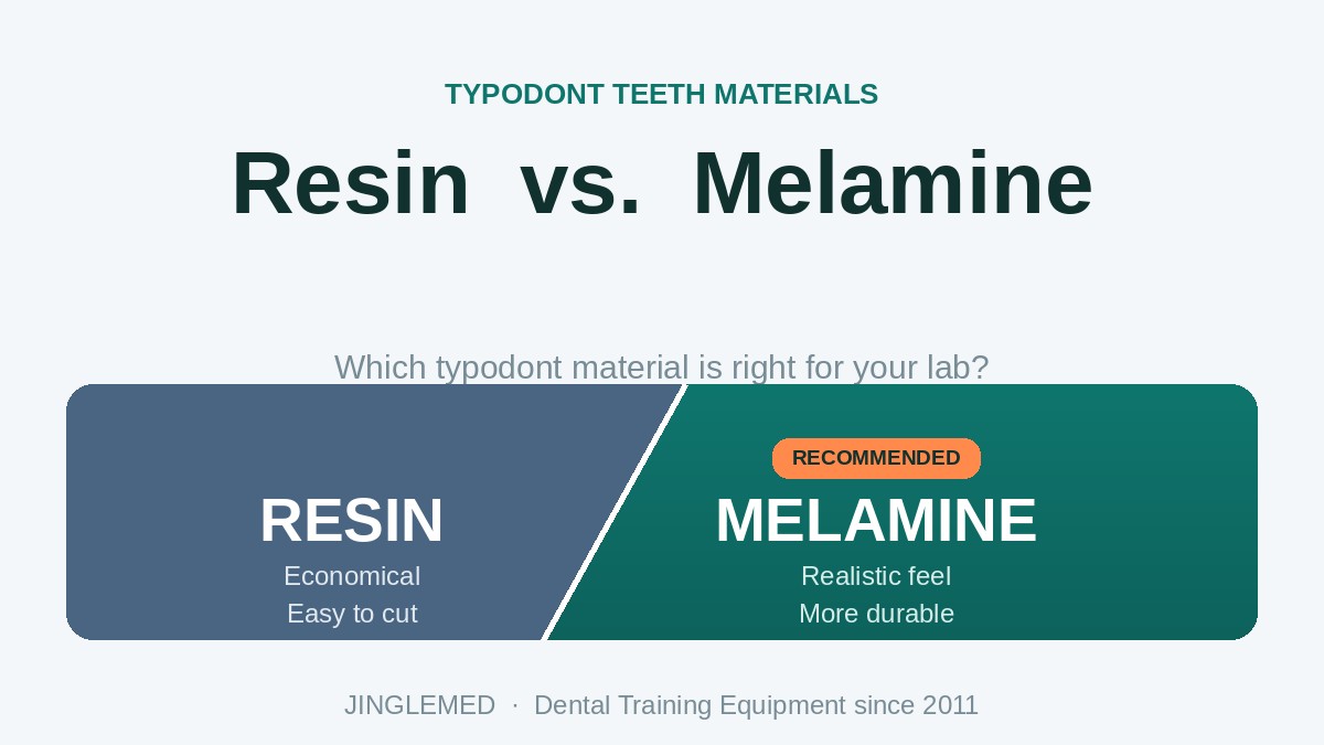 resin vs melamine typodont teeth comparison for dental training