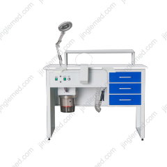 Front view of the JG-J1 customizable single-station dental lab workstation