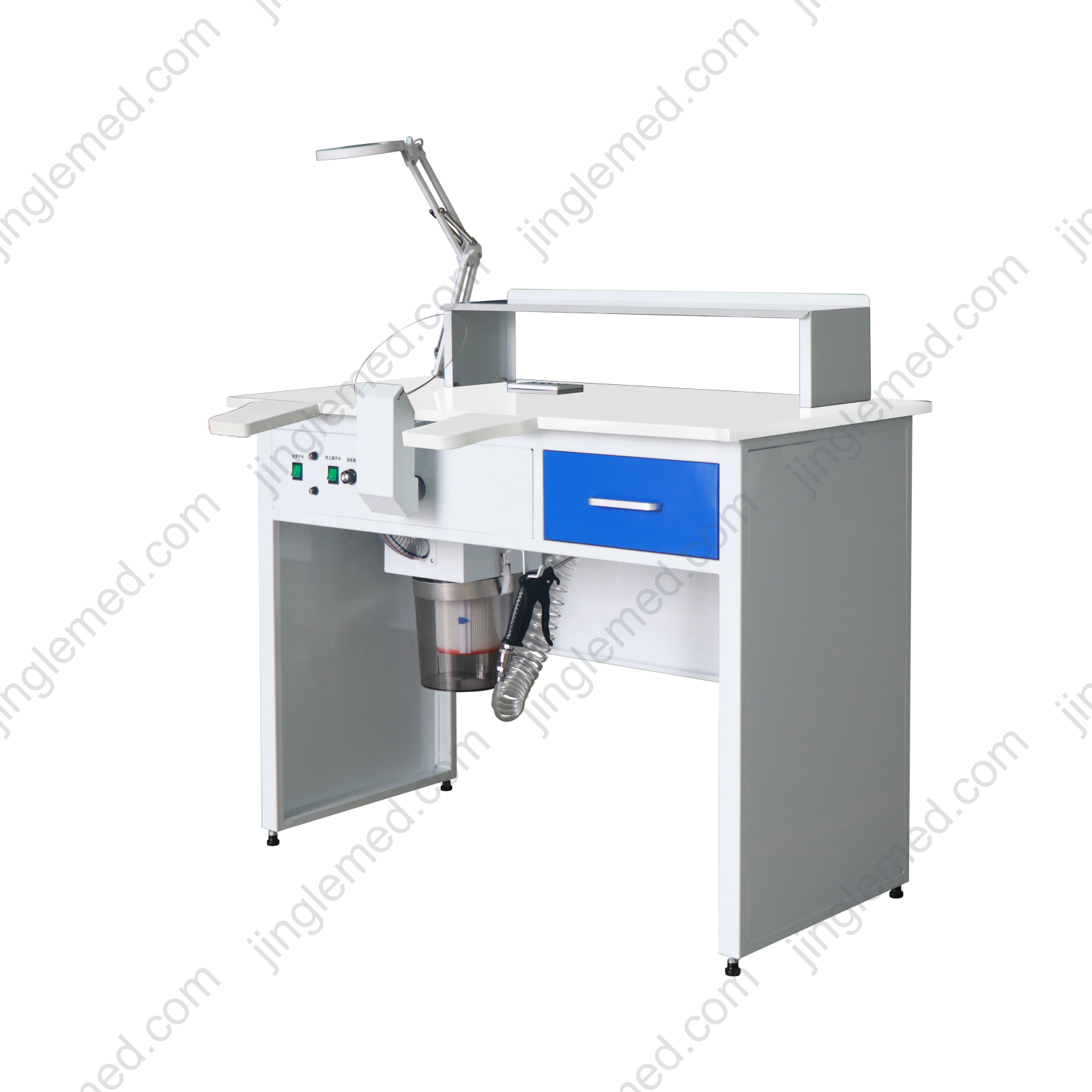 JG-J1 dental lab workstation example with a customized drawer layout