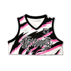 Camiseta de baloncesto para mujer con sublimación de crop top