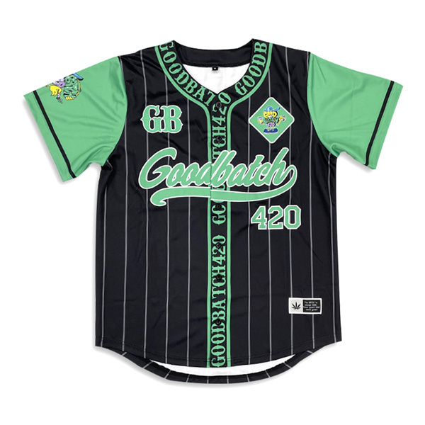 Classic Striped Embroidery Baseball Jersey