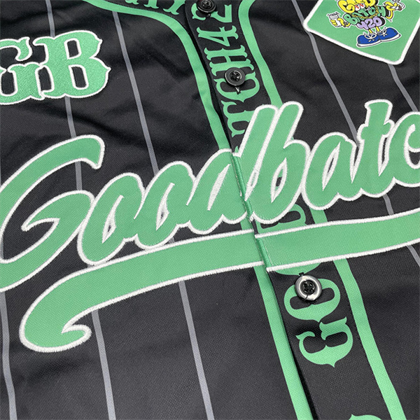 Classic Striped Embroidery Baseball Jersey