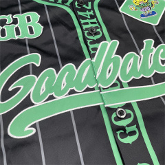 Classic Striped Embroidery Baseball Jersey