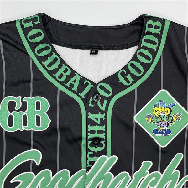 Classic Striped Embroidery Baseball Jersey