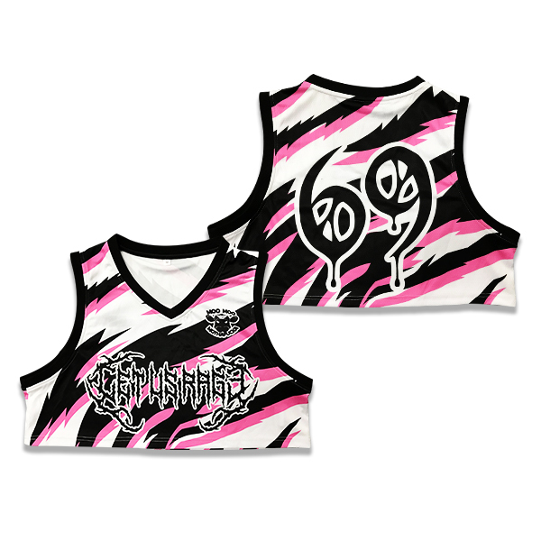 Camiseta de baloncesto para mujer con sublimación de crop top