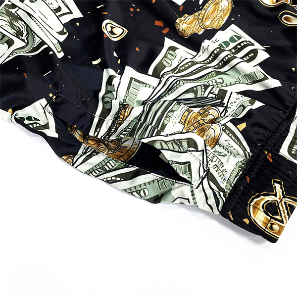 Short de basket-ball en maille avec broderie de lettres par sublimation