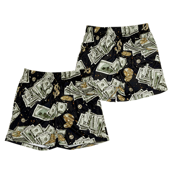 Short de basket-ball en maille avec broderie de lettres par sublimation