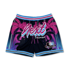 Pantalones cortos de baloncesto con bordado de doble capa